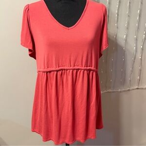 Isabel Maternity Flutter Short Sleeve Tie Waist Top